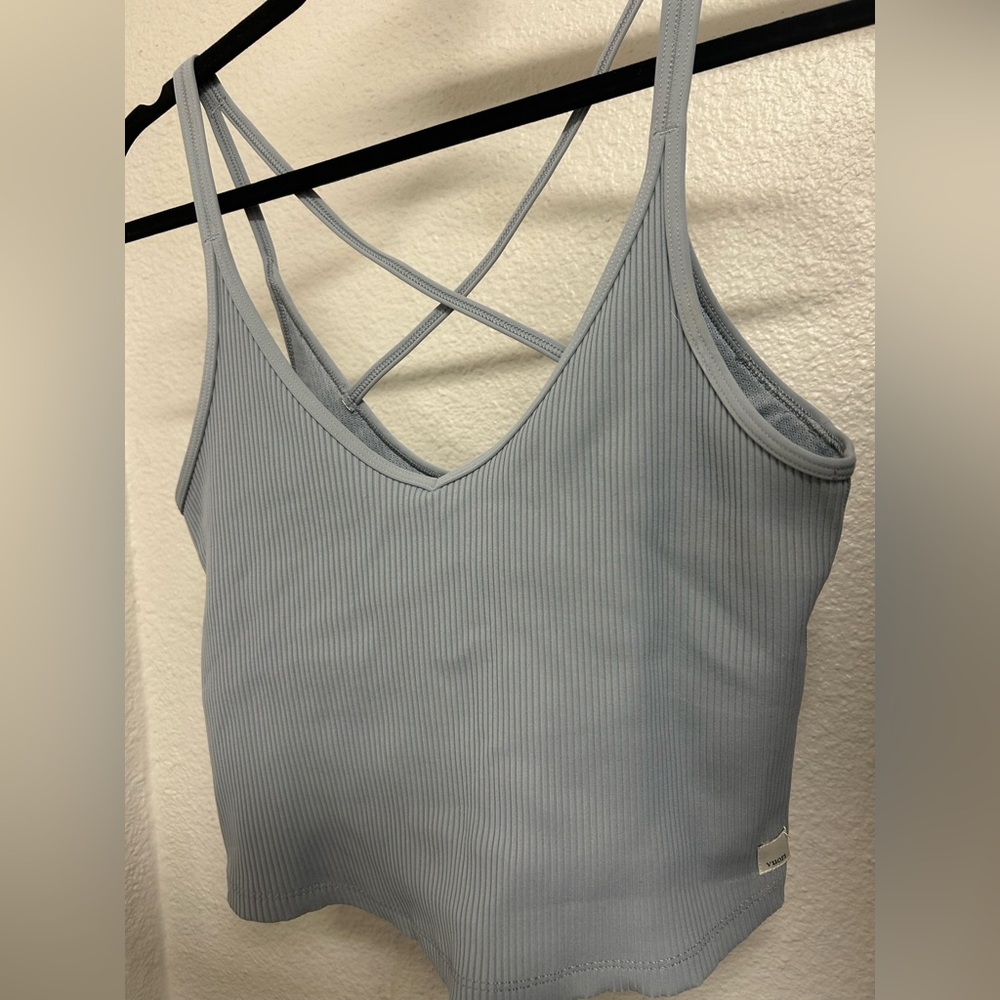Vuori Light Blue Ribbed Tank Top
